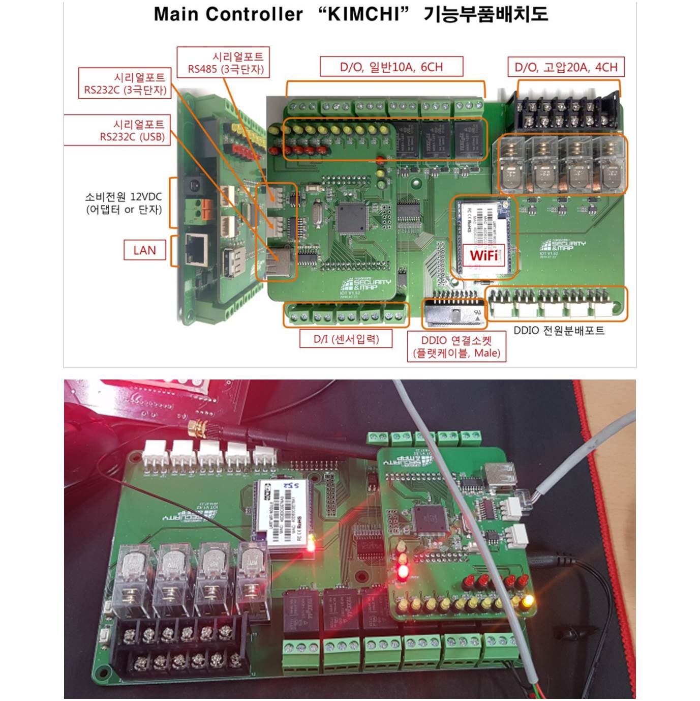 B-2 DI2-DO4 다기능 IoT컨트롤러 KIMCHI